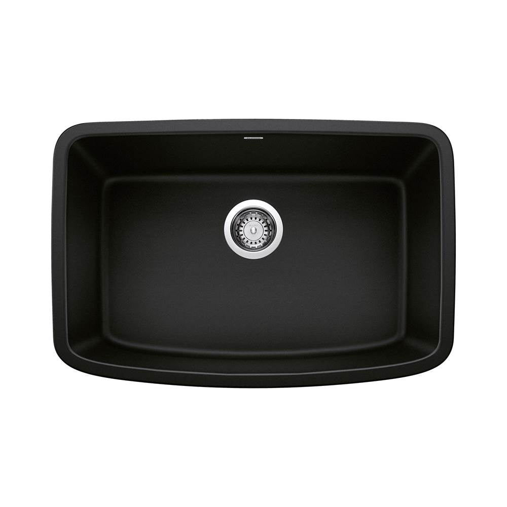 Blanco - Valea SILGRANIT 27'' Single Bowl Undermount Kitchen Sink - Coal Black - Coal Black