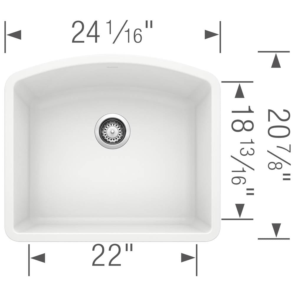 Diamond SILGRANIT 24'' Single Bowl Undermount Kitchen Sink - Cafe