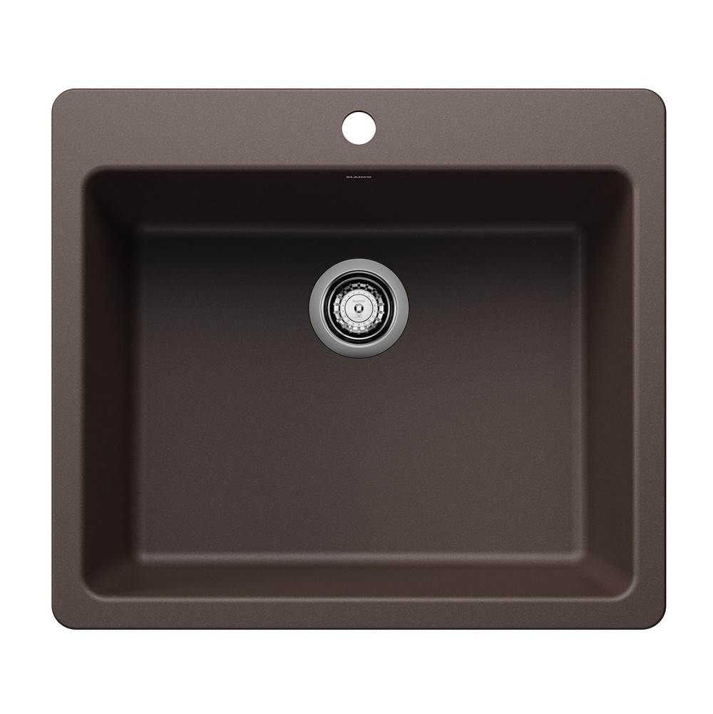Blanco - Liven SILGRANIT 25'' Single Bowl Dual Mount Kitchen Sink - Cafe - Cafe