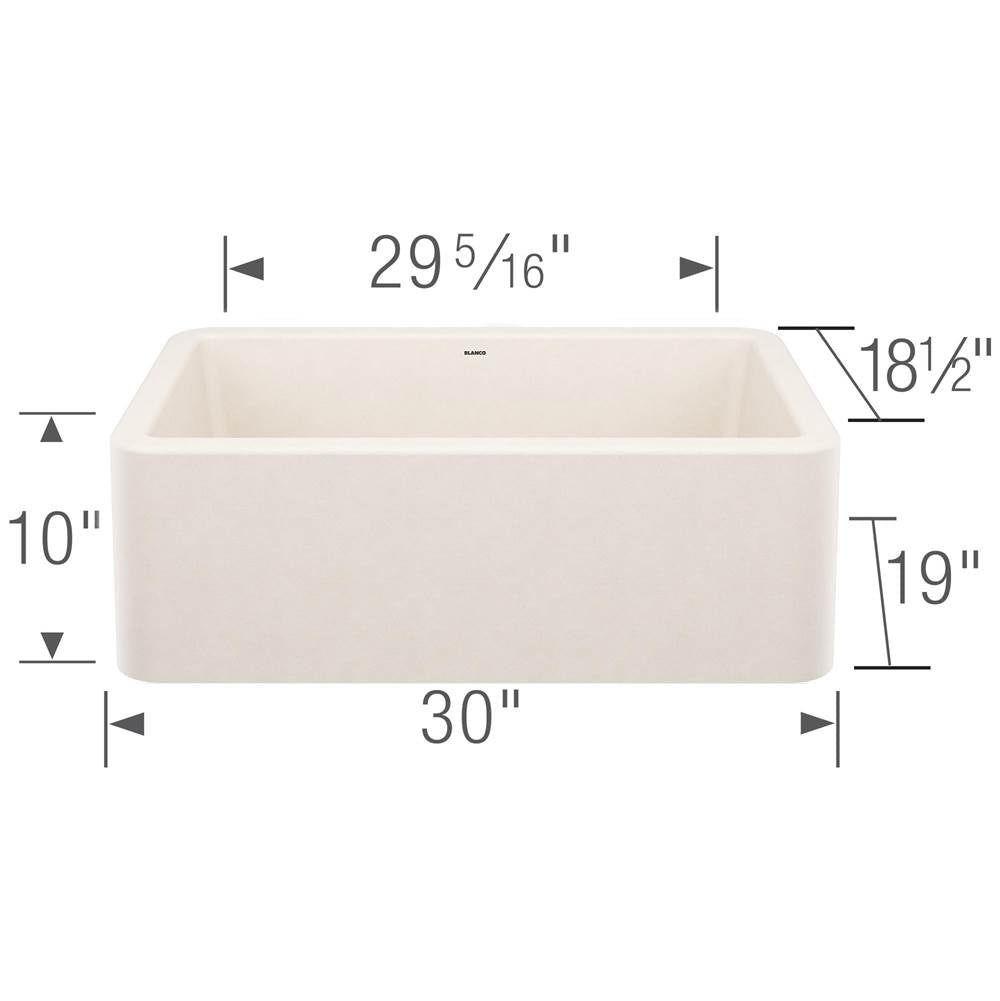 Ikon SILGRANIT 30'' Single Bowl Apron-Front Farmhouse Sink - Soft White