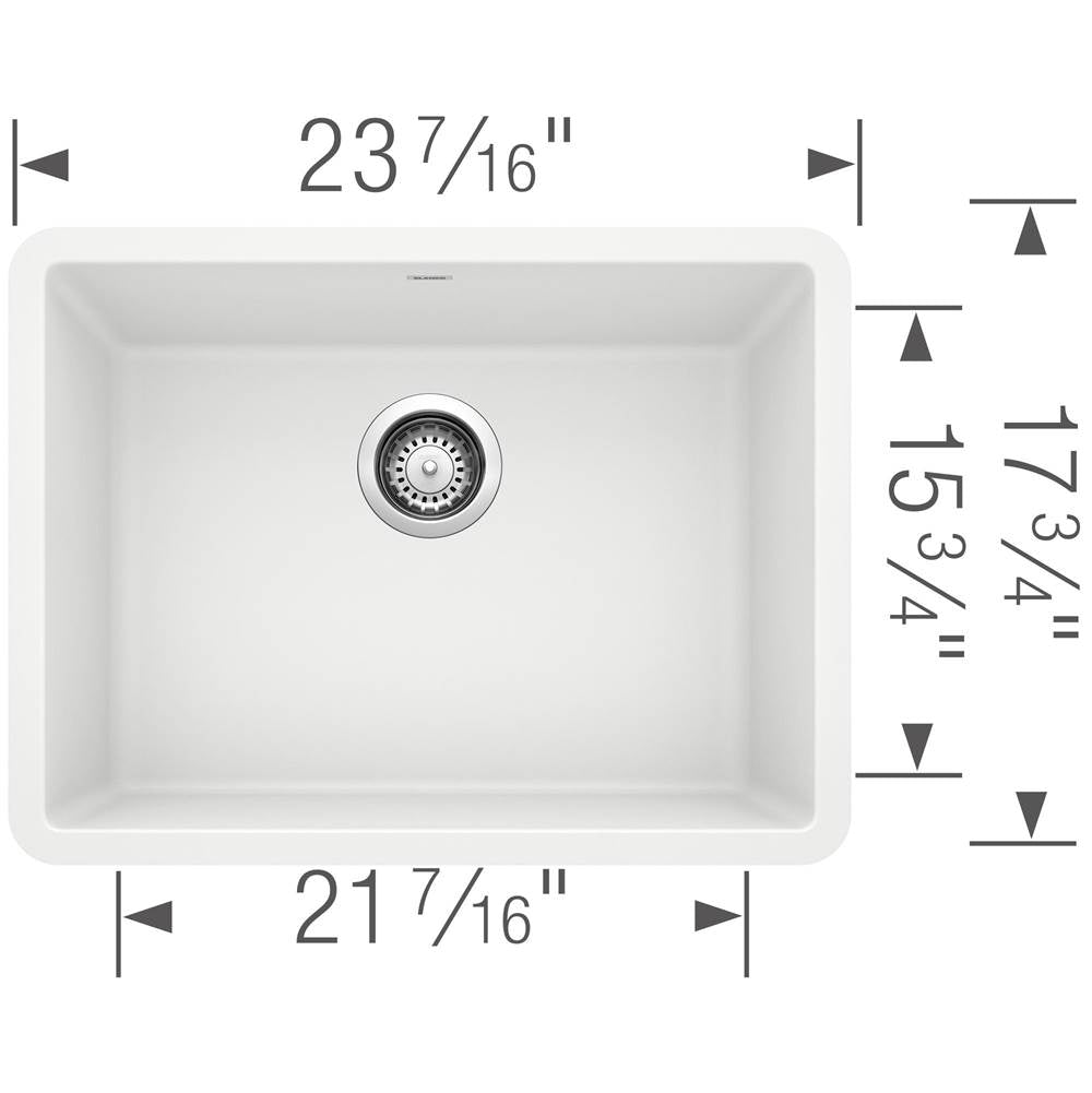 Precis SILGRANIT 24'' Single Bowl Undermount Kitchen Sink - Coal Black