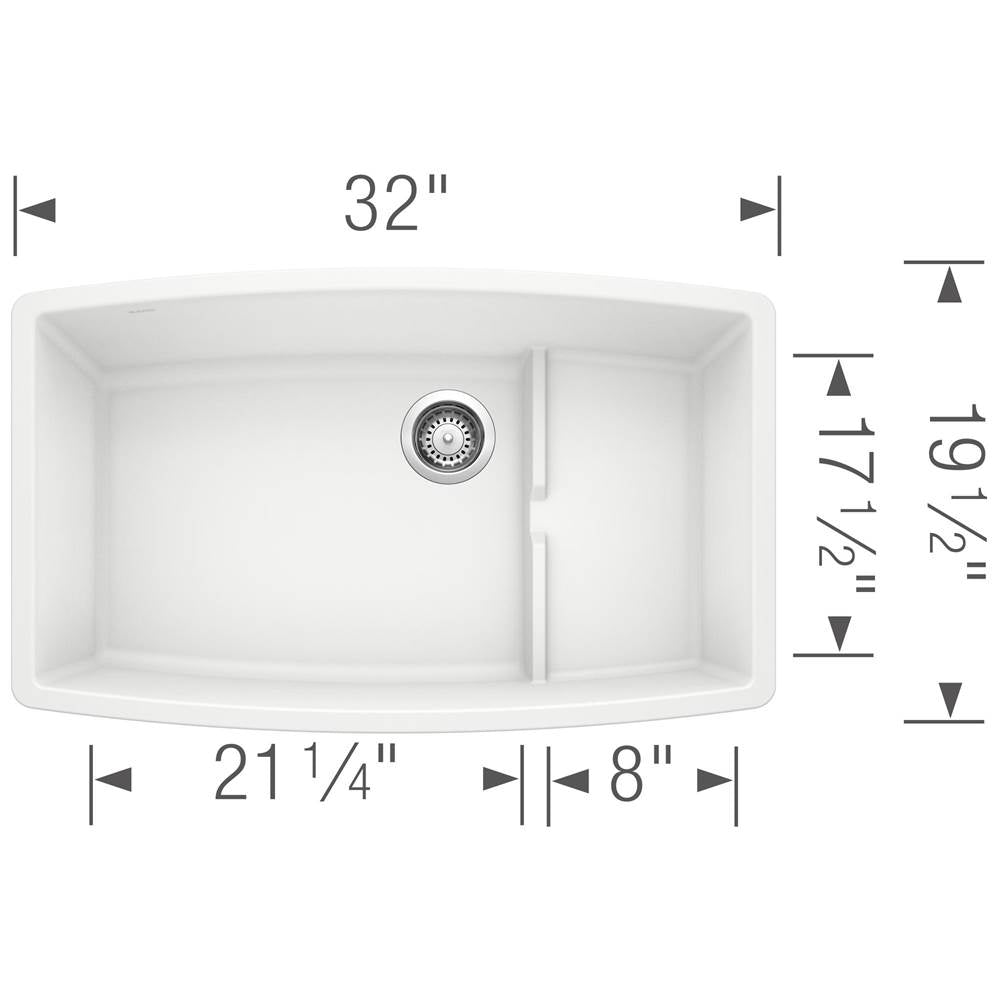 Performa Cascade SILGRANIT 32'' Single Bowl Undermount Kitchen Sink with Colander - Cafe
