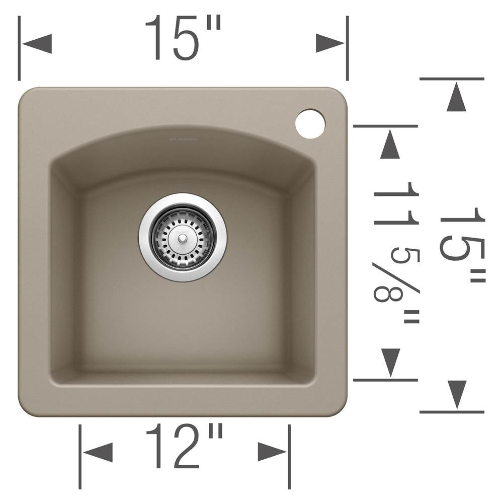 Diamond SILGRANIT 15'' Dual Mount Bar Sink - Cafe