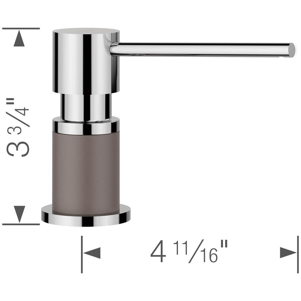 Lato Soap Dispenser - Chrome/Volcano Gray