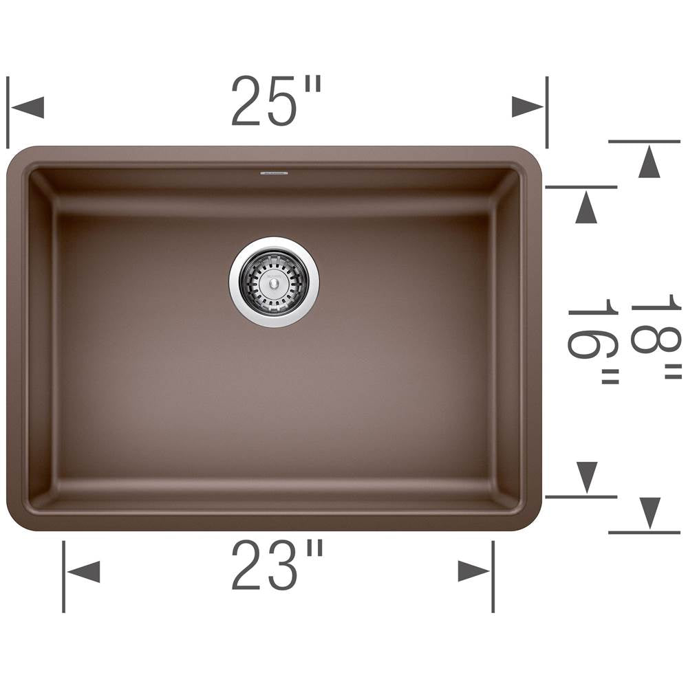 Precis SILGRANIT 25'' ADA Single Bowl Undermount Kitchen Sink - Cinder