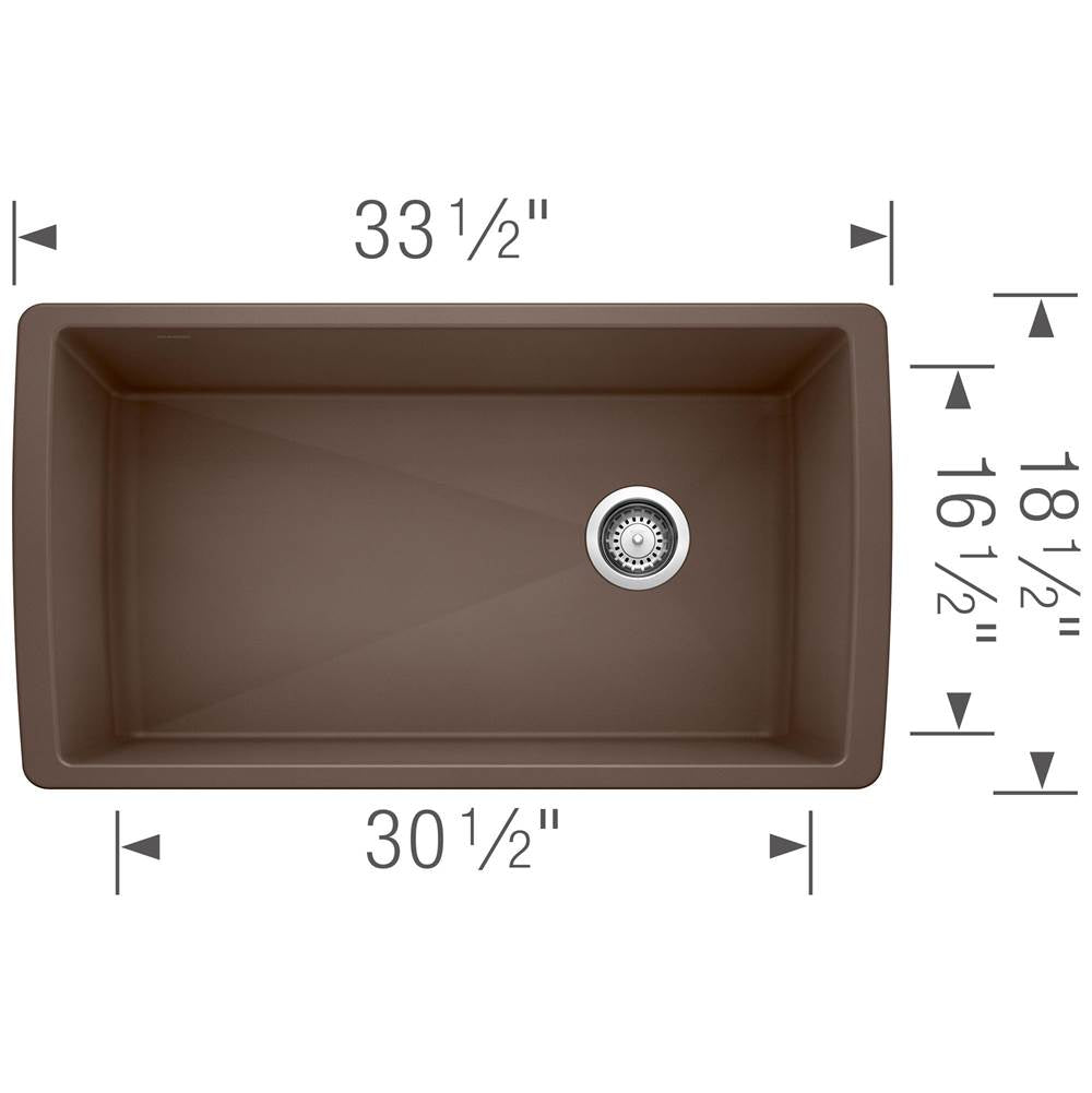 Diamond SILGRANIT 33'' Super Single Undermount Kitchen Sink - Cinder