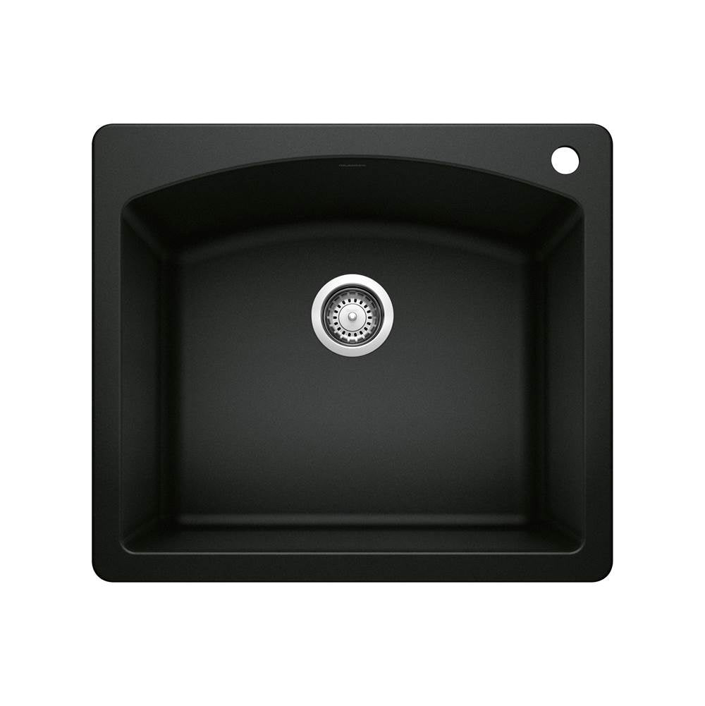 Blanco - Diamond SILGRANIT 25'' Single Bowl Dual Mount Kitchen Sink - Coal Black - Coal Black