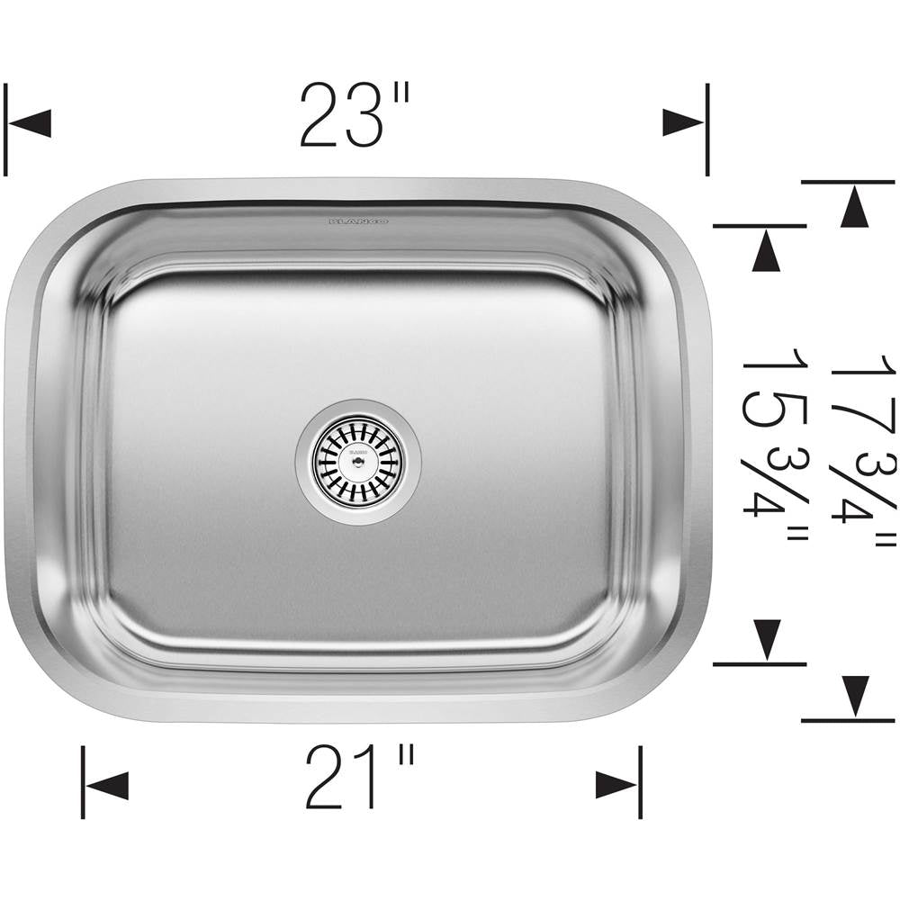 Stellar 23'' Single Bowl Undermount Stainless Steel Laundry Sink