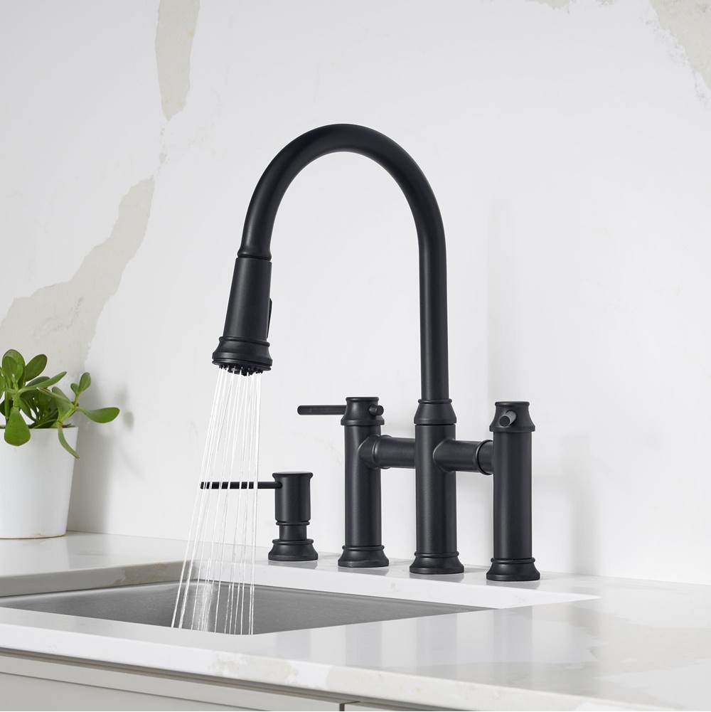 Empressa Pull-Down Dual-Spray Bridge Faucet - Chrome