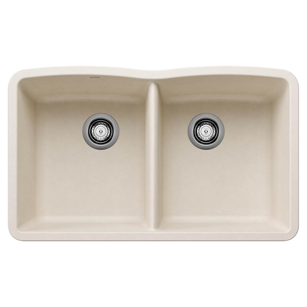 Blanco - Diamond SILGRANIT 32'' 50/50 Double Bowl Undermount Kitchen Sink - Soft White - Soft White