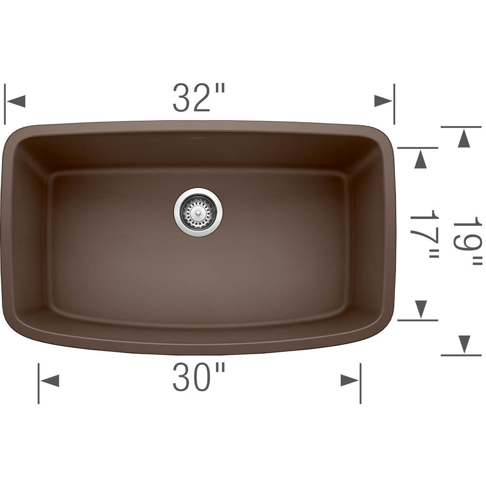 Valea SILGRANIT 32'' Super Single Undermount Kitchen Sink - Anthracite