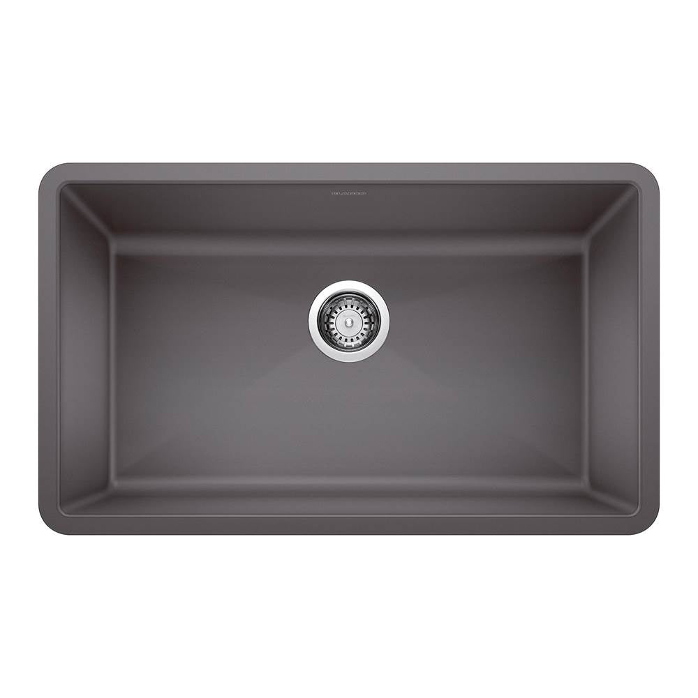 Blanco - Precis SILGRANIT 32'' Super Single Undermount Kitchen Sink - Cinder - Cinder