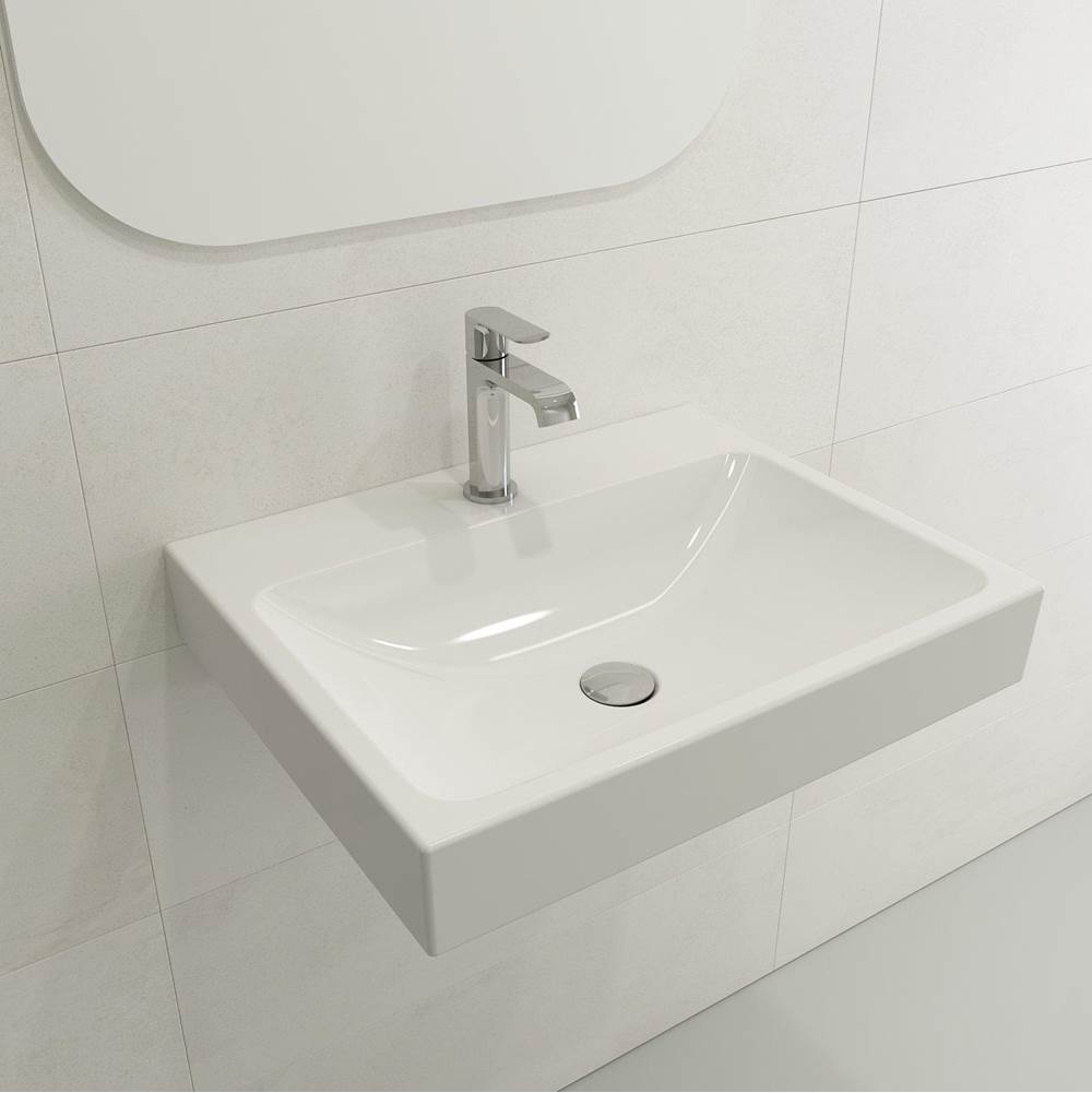 BOCCHI - Scala Arch Wall-Mounted Sink Fireclay 23.75 in. 1-Hole in White - White