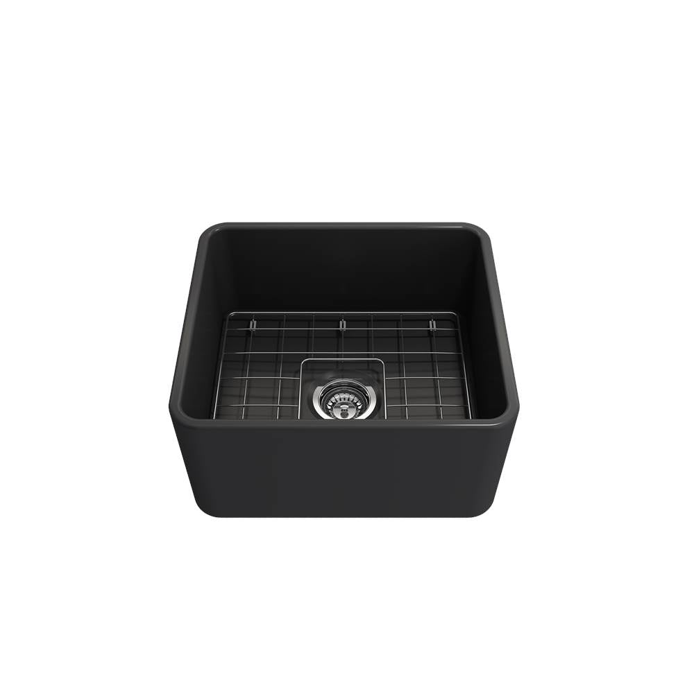 Classico Farmhouse Apron Front Fireclay 20 in. Single Bowl Kitchen Sink with Protective Bottom Grid and Strainer in White