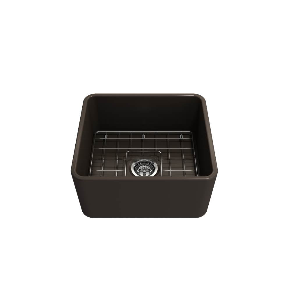 Classico Farmhouse Apron Front Fireclay 20 in. Single Bowl Kitchen Sink with Protective Bottom Grid and Strainer in White