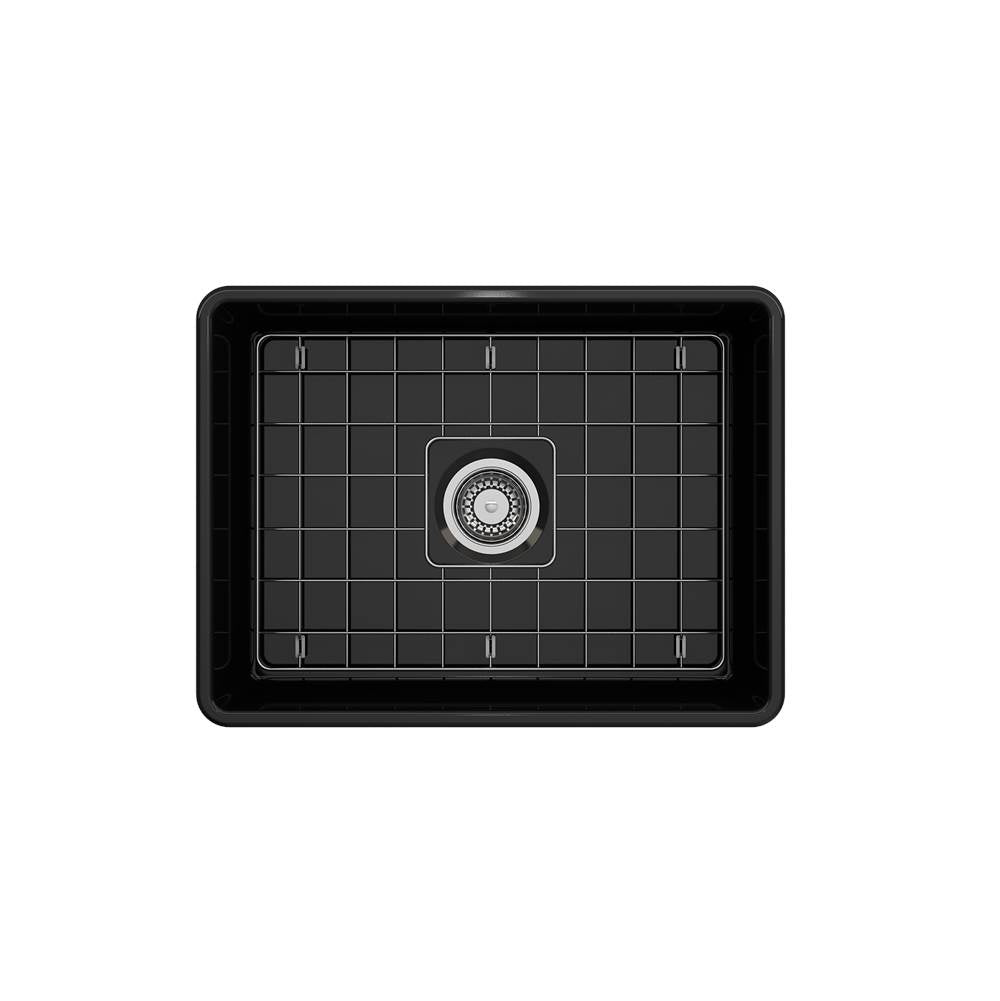 Classico Farmhouse Apron Front Fireclay 24 in. Single Bowl Kitchen Sink with Protective Bottom Grid and Strainer in White