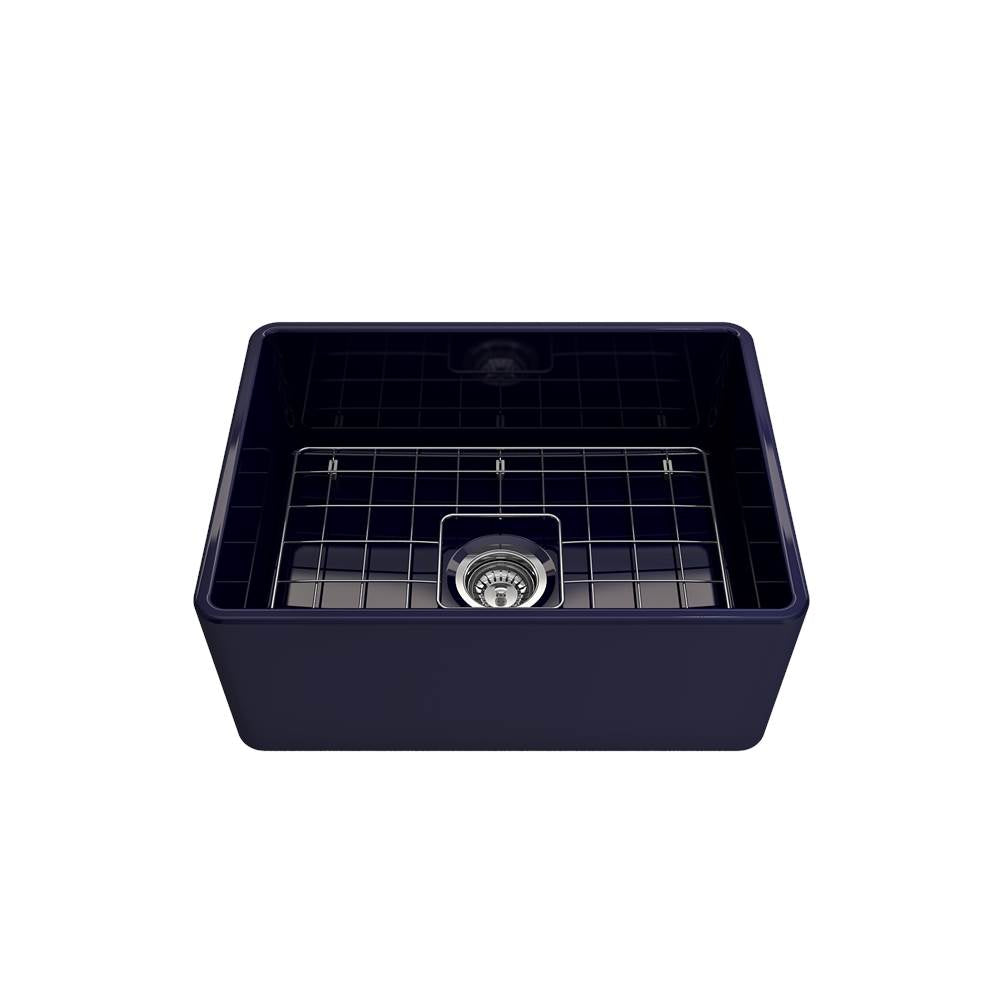 Classico Farmhouse Apron Front Fireclay 24 in. Single Bowl Kitchen Sink with Protective Bottom Grid and Strainer in White