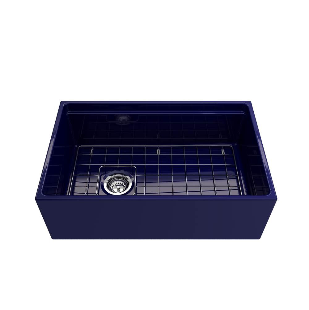 Contempo Step-Rim Apron Front Fireclay 30 in. Single Bowl Kitchen Sink with Integrated Work Station & Accessories in White