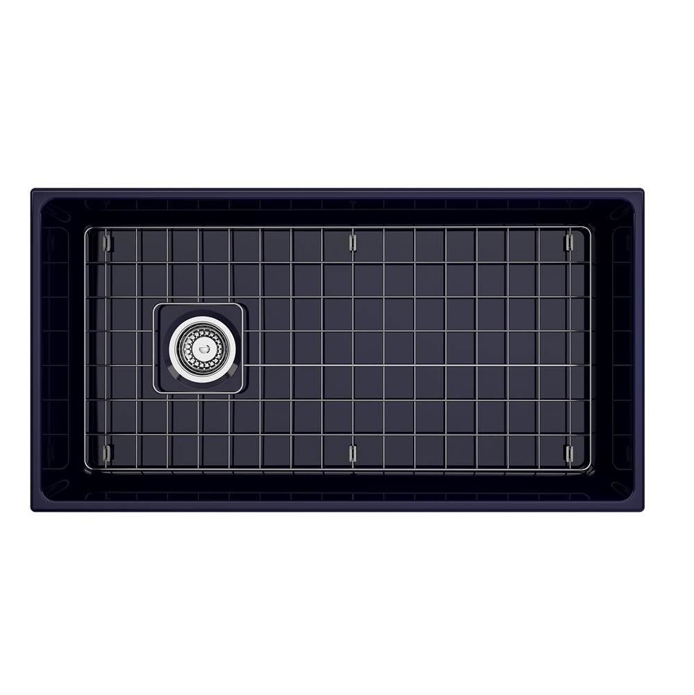 Contempo Apron Front Fireclay 36 in. Single Bowl Kitchen Sink with Protective Bottom Grid and Strainer in White