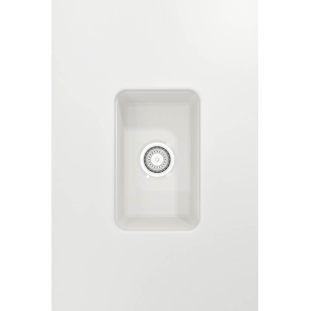 Sotto Dual-mount Fireclay 12 in. Single Bowl Bar Sink with Strainer in Matte Dark Gray