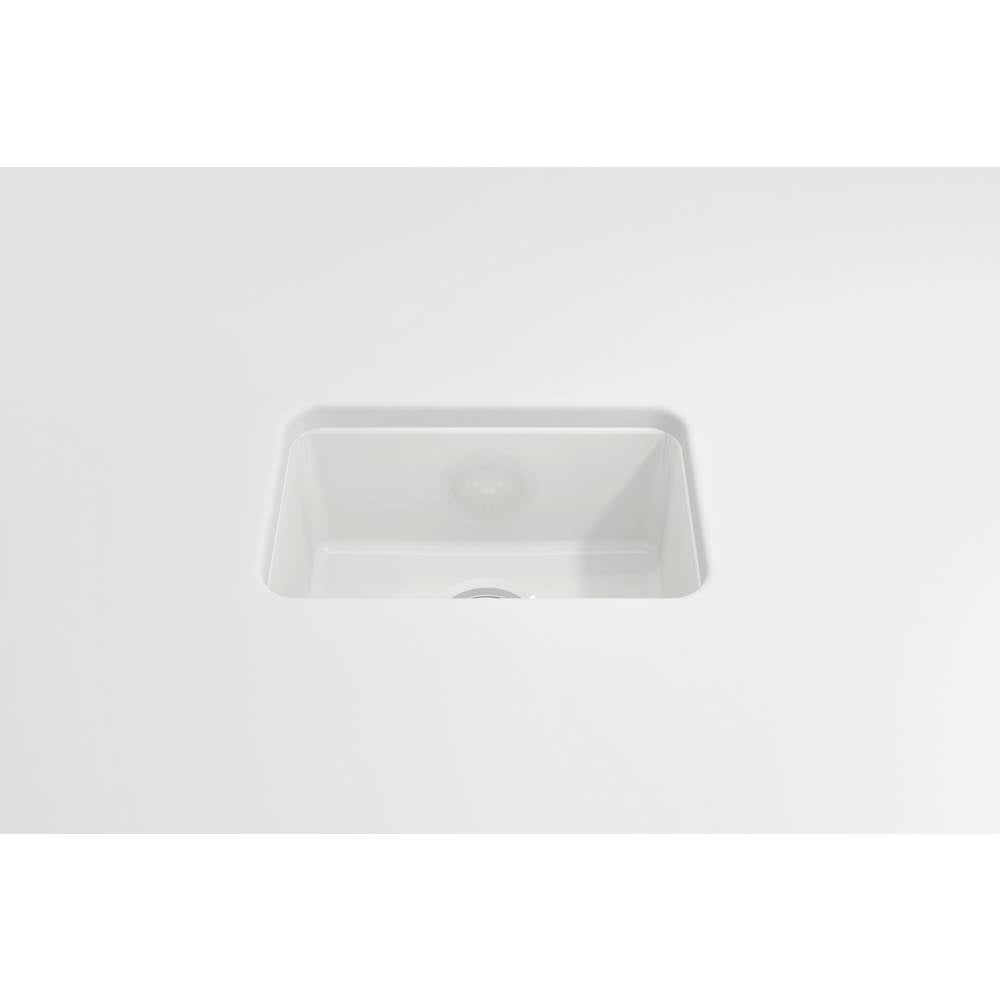 Sotto Dual-mount Fireclay 12 in. Single Bowl Bar Sink with Strainer in Matte Dark Gray