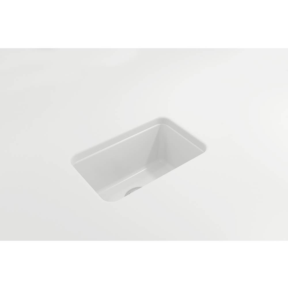 Sotto Dual-mount Fireclay 12 in. Single Bowl Bar Sink with Strainer in Matte Dark Gray