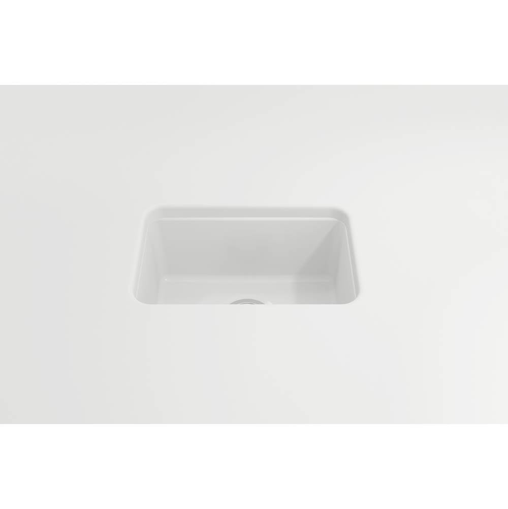 Sotto Dual-mount Fireclay 12 in. Single Bowl Bar Sink with Strainer in Matte Dark Gray