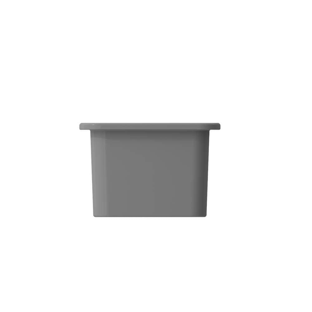 Sotto Dual-mount Fireclay 12 in. Single Bowl Bar Sink with Strainer in Matte Dark Gray