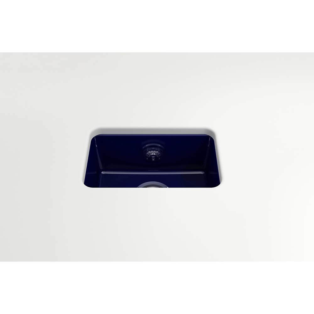 Sotto Dual-mount Fireclay 12 in. Single Bowl Bar Sink with Strainer in Matte Dark Gray