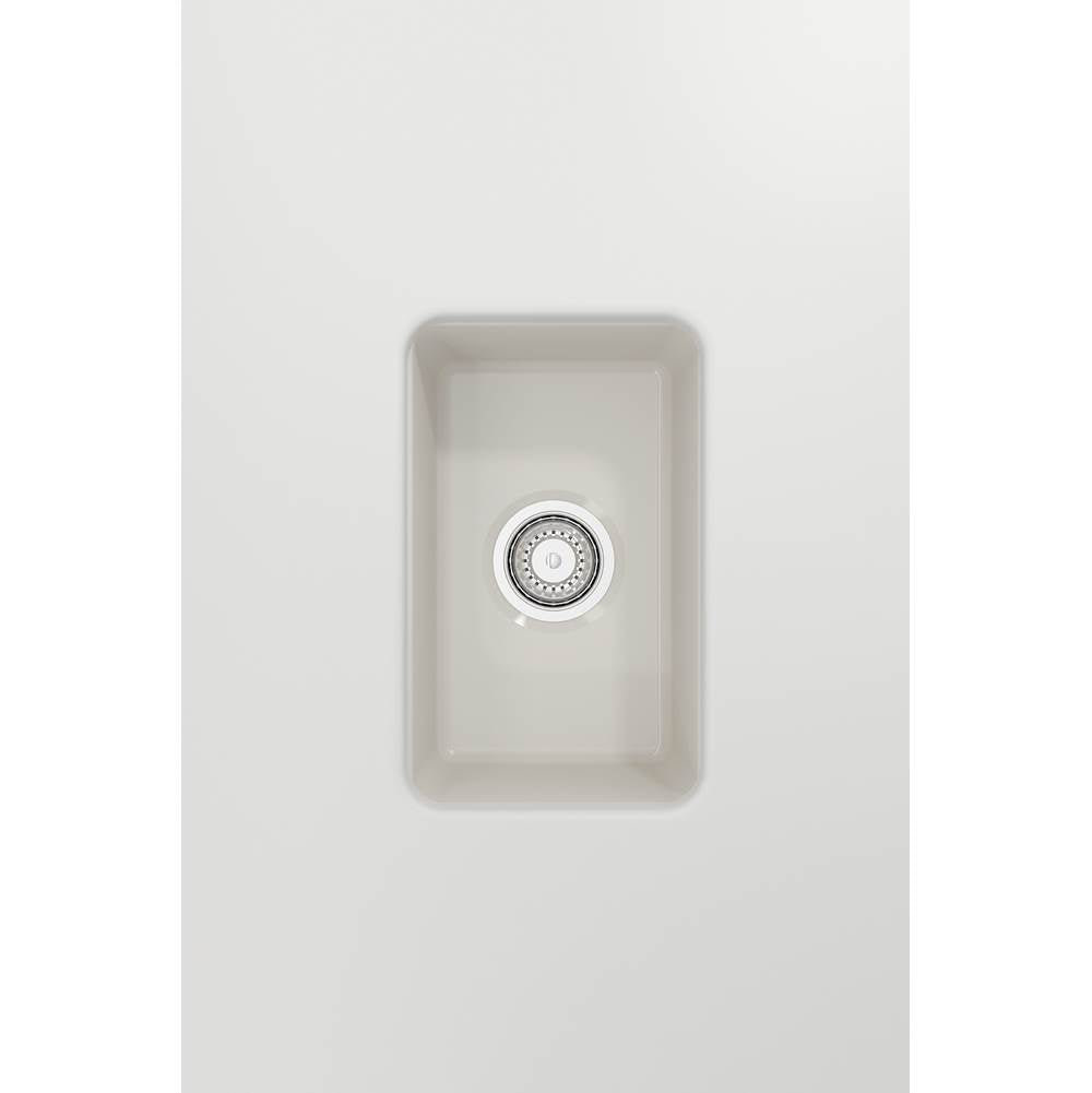 Sotto Dual-mount Fireclay 12 in. Single Bowl Bar Sink with Strainer in Matte Dark Gray