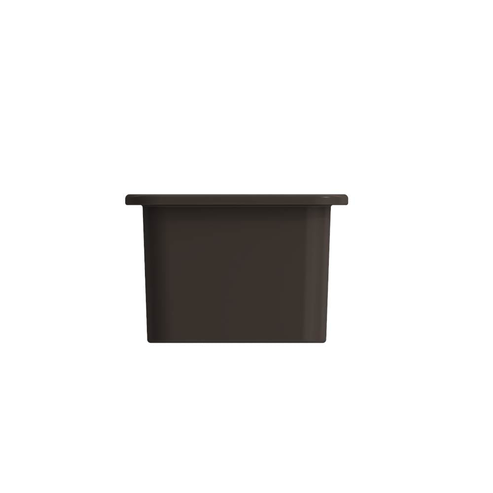 Sotto Dual-mount Fireclay 12 in. Single Bowl Bar Sink with Strainer in Matte Dark Gray