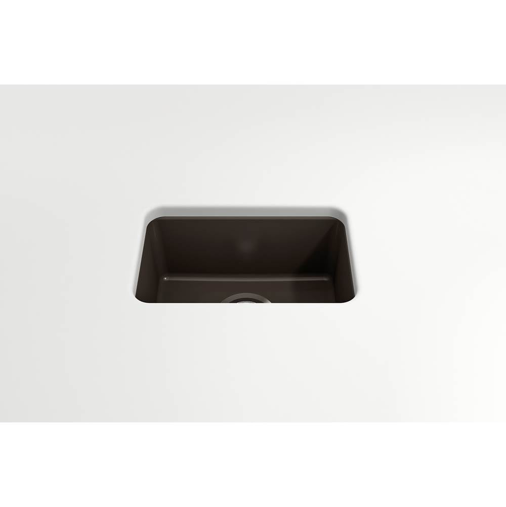 Sotto Dual-mount Fireclay 12 in. Single Bowl Bar Sink with Strainer in Matte Dark Gray