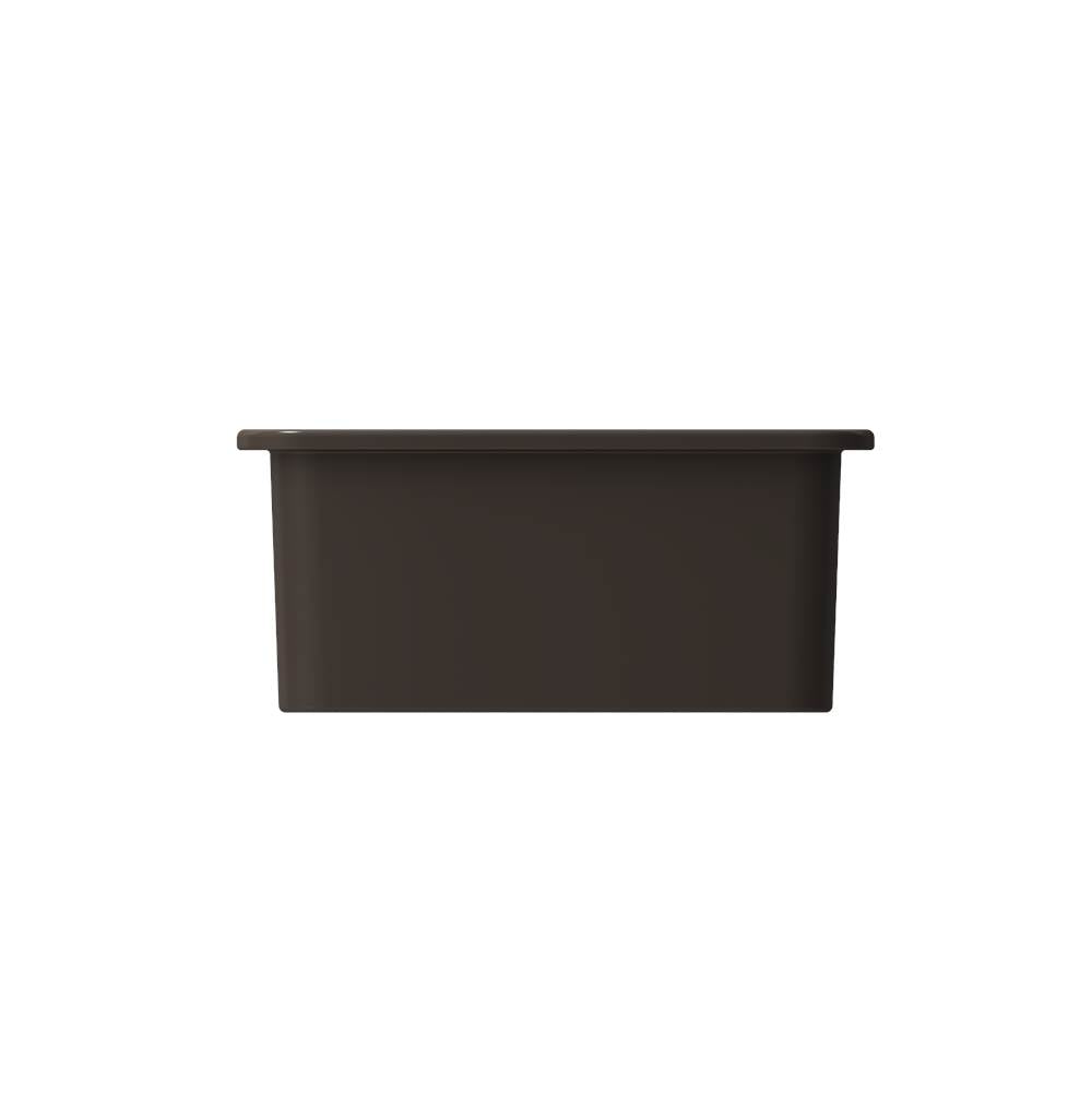 Sotto Dual-mount Fireclay 12 in. Single Bowl Bar Sink with Strainer in Matte Dark Gray