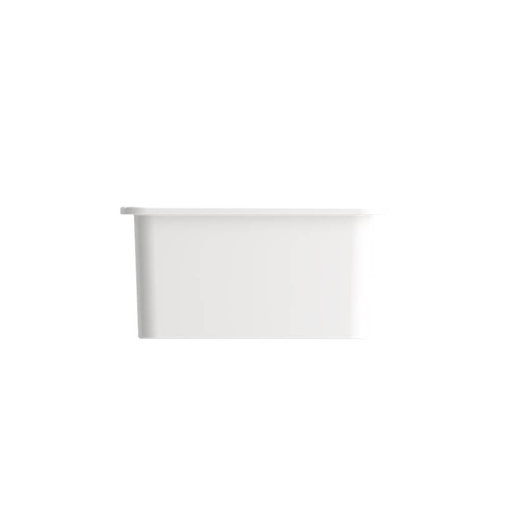 Sotto Dual-mount Fireclay 18 in. Single Bowl Bar Sink with Protective Bottom Grid and Strainer in White