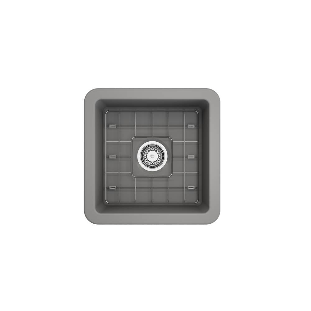 Sotto Dual-mount Fireclay 18 in. Single Bowl Bar Sink with Protective Bottom Grid and Strainer in White
