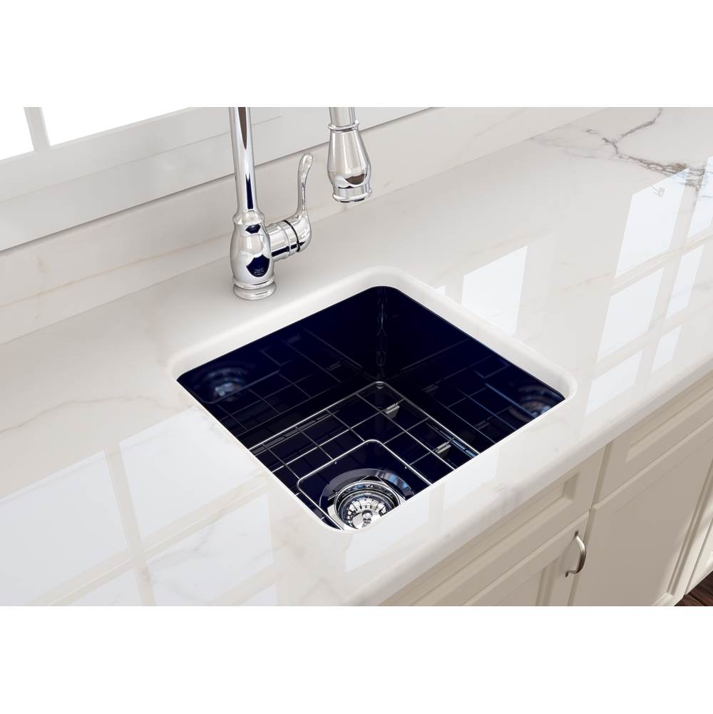 Sotto Dual-mount Fireclay 18 in. Single Bowl Bar Sink with Protective Bottom Grid and Strainer in White