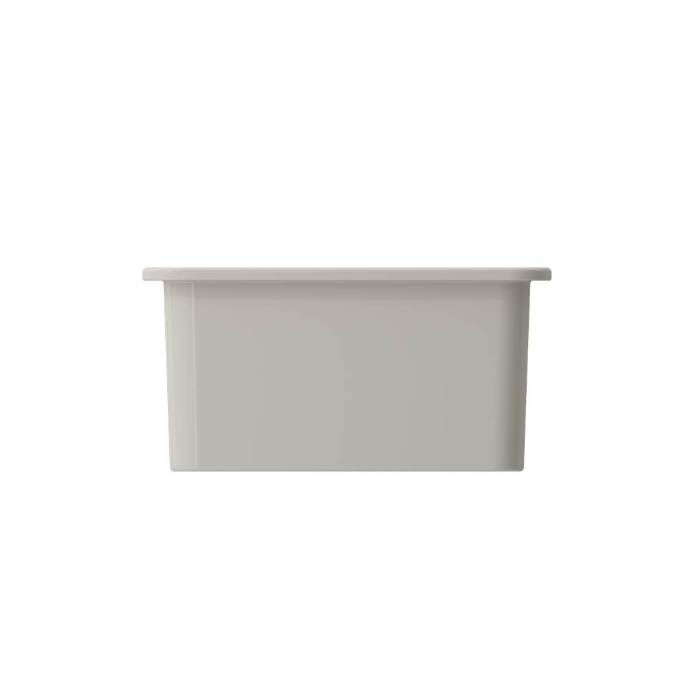 Sotto Dual-mount Fireclay 18 in. Single Bowl Bar Sink with Protective Bottom Grid and Strainer in White