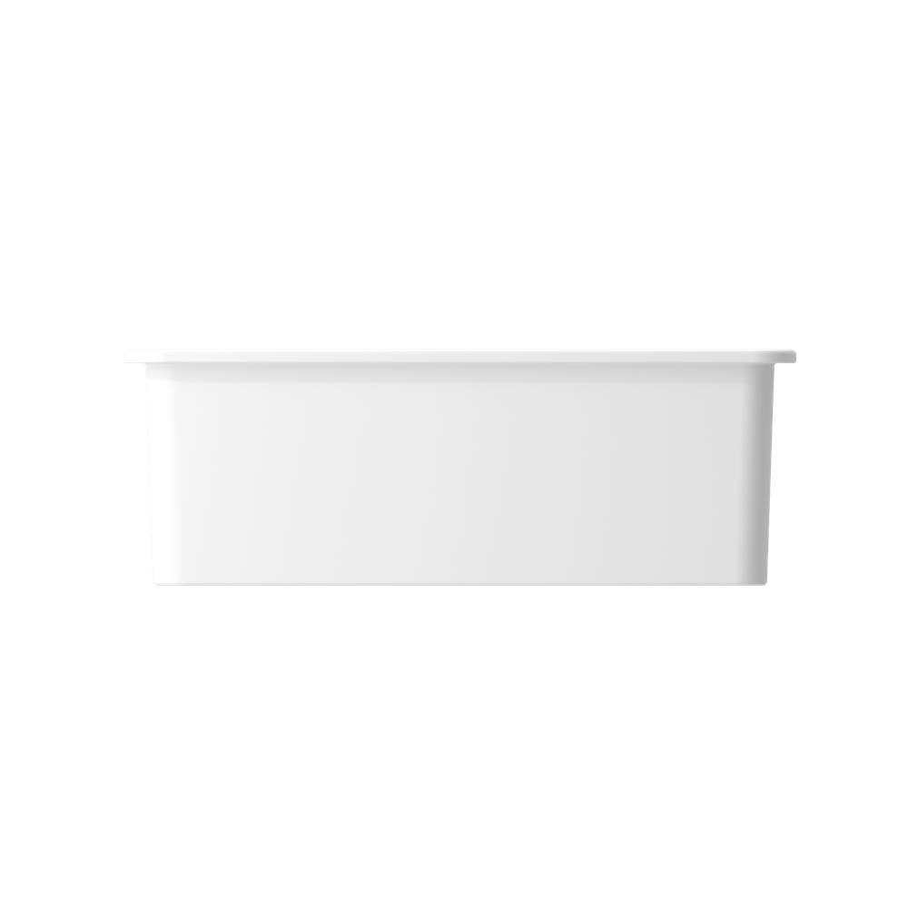 Sotto Dual-mount Fireclay 27 in. Single Bowl Kitchen Sink with Protective Bottom Grid and Strainer in White