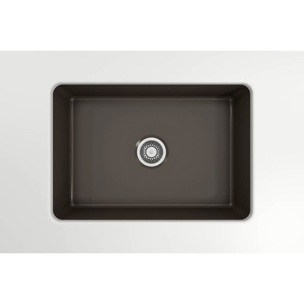 Sotto Dual-mount Fireclay 27 in. Single Bowl Kitchen Sink with Protective Bottom Grid and Strainer in White