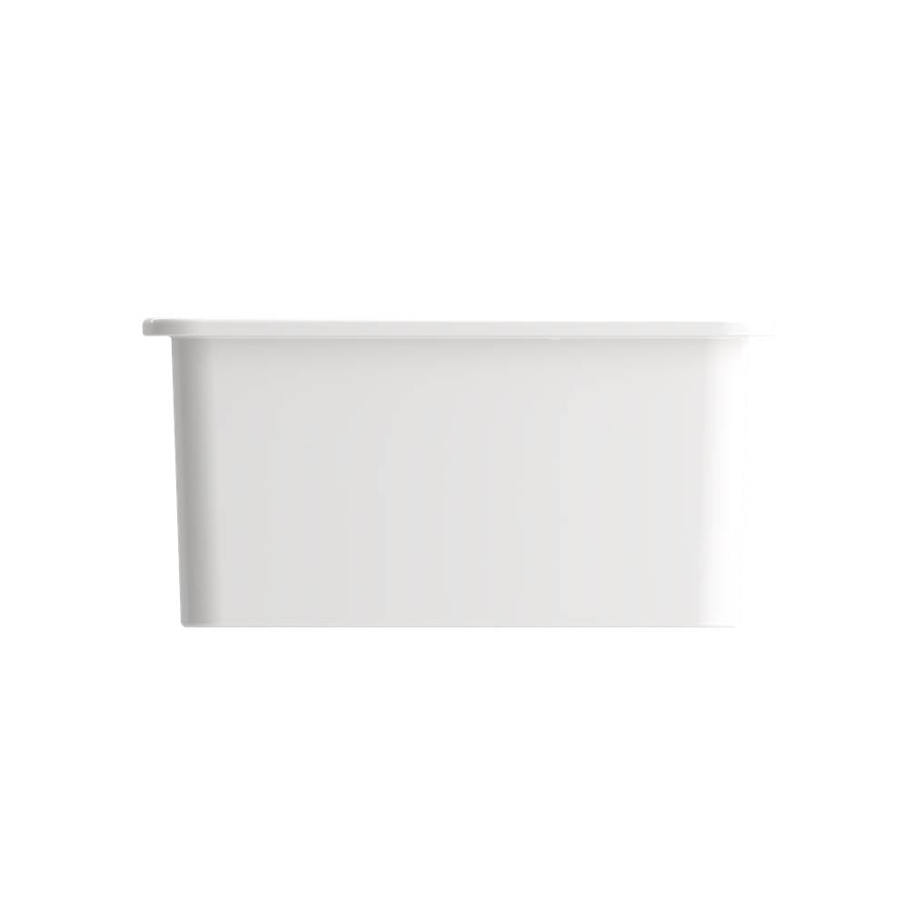 Sotto Dual-mount Fireclay 32 in. Single Bowl Kitchen Sink with Protective Bottom Grid and Strainer in White