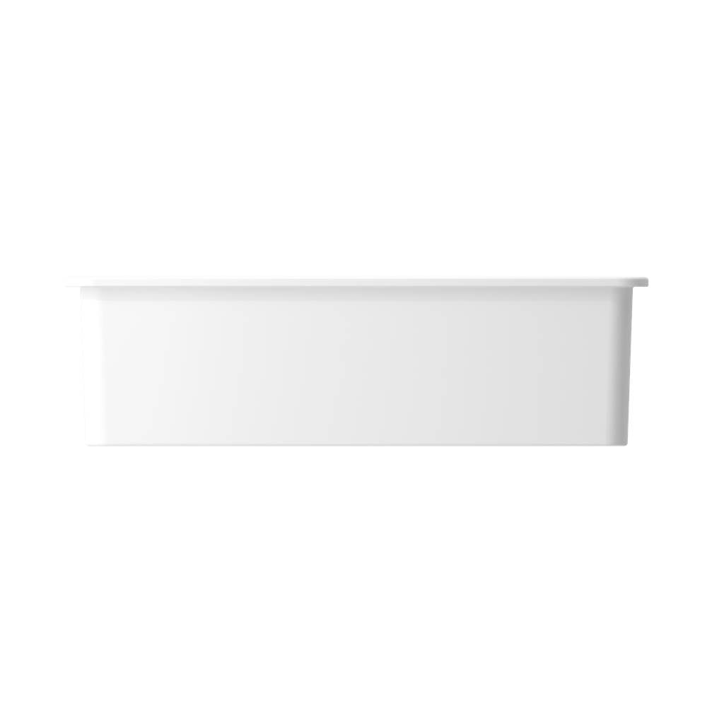 Sotto Dual-mount Fireclay 32 in. Single Bowl Kitchen Sink with Protective Bottom Grid and Strainer in White