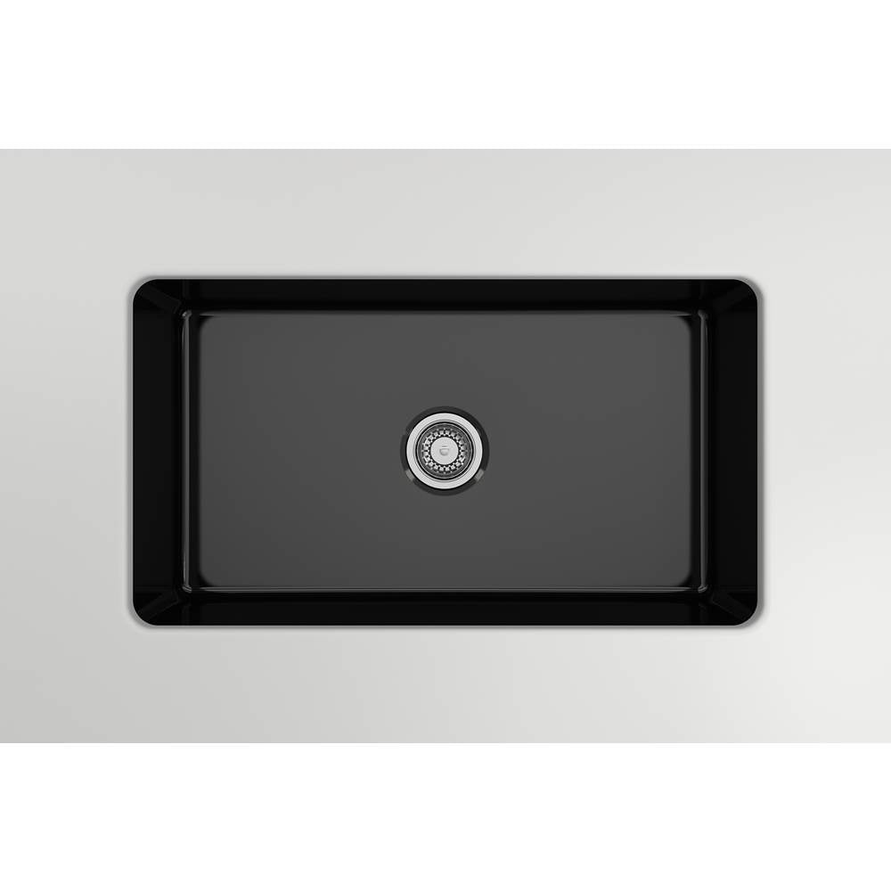 Sotto Dual-mount Fireclay 32 in. Single Bowl Kitchen Sink with Protective Bottom Grid and Strainer in White