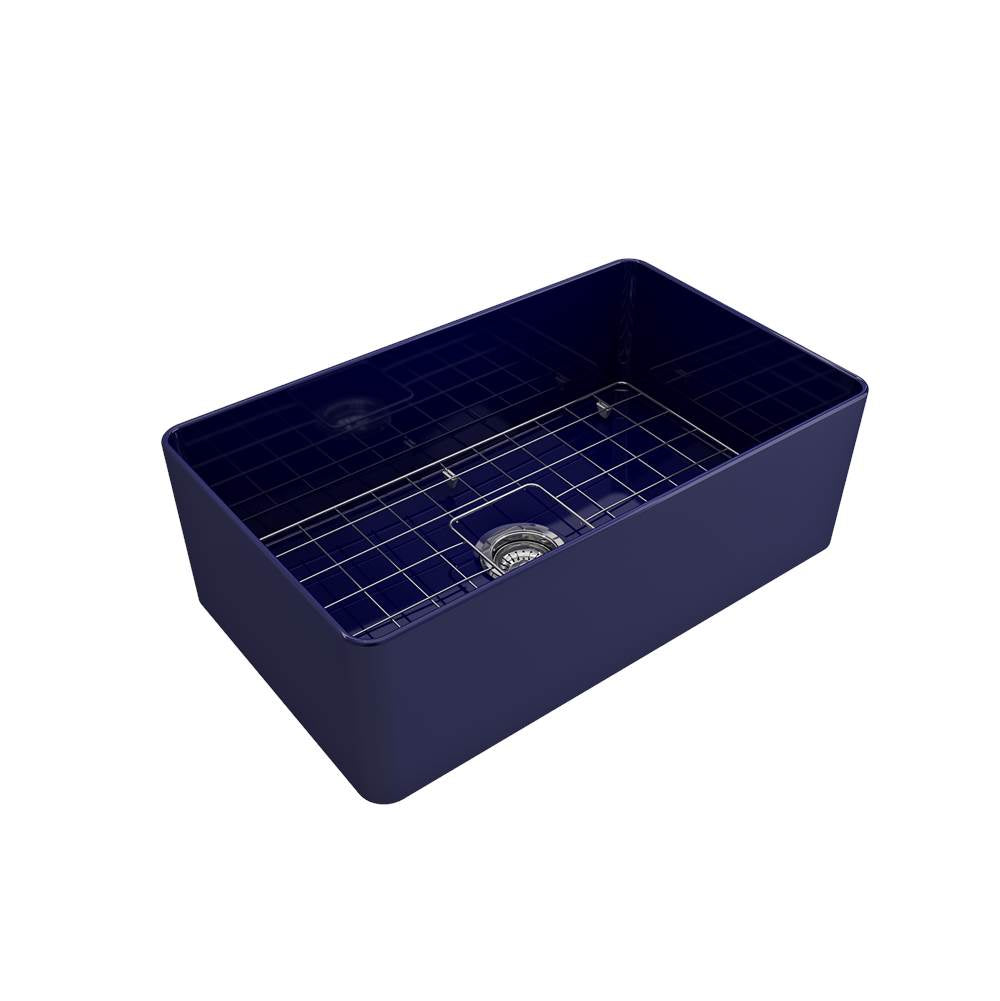 Aderci Ultra-Slim Farmhouse Apron Front Fireclay 30 in. Single Bowl Kitchen Sink with Protective Bottom Grid and Strainer in White
