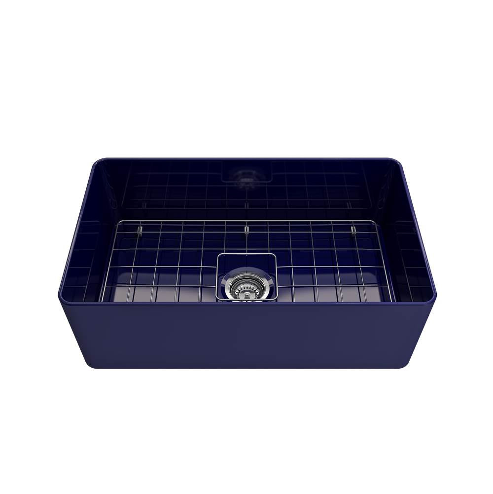 Aderci Ultra-Slim Farmhouse Apron Front Fireclay 30 in. Single Bowl Kitchen Sink with Protective Bottom Grid and Strainer in White