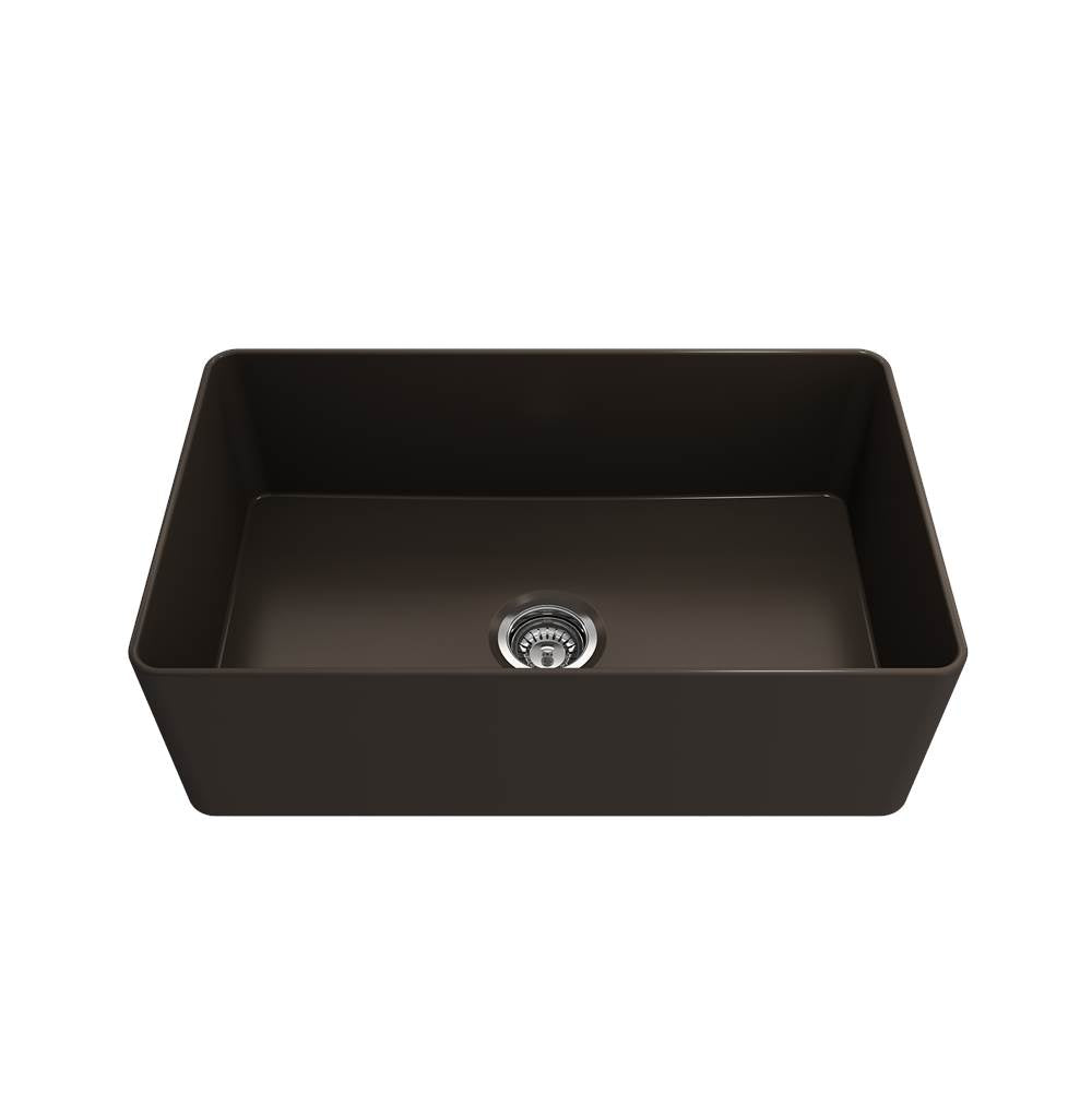 Aderci Ultra-Slim Farmhouse Apron Front Fireclay 30 in. Single Bowl Kitchen Sink with Protective Bottom Grid and Strainer in White