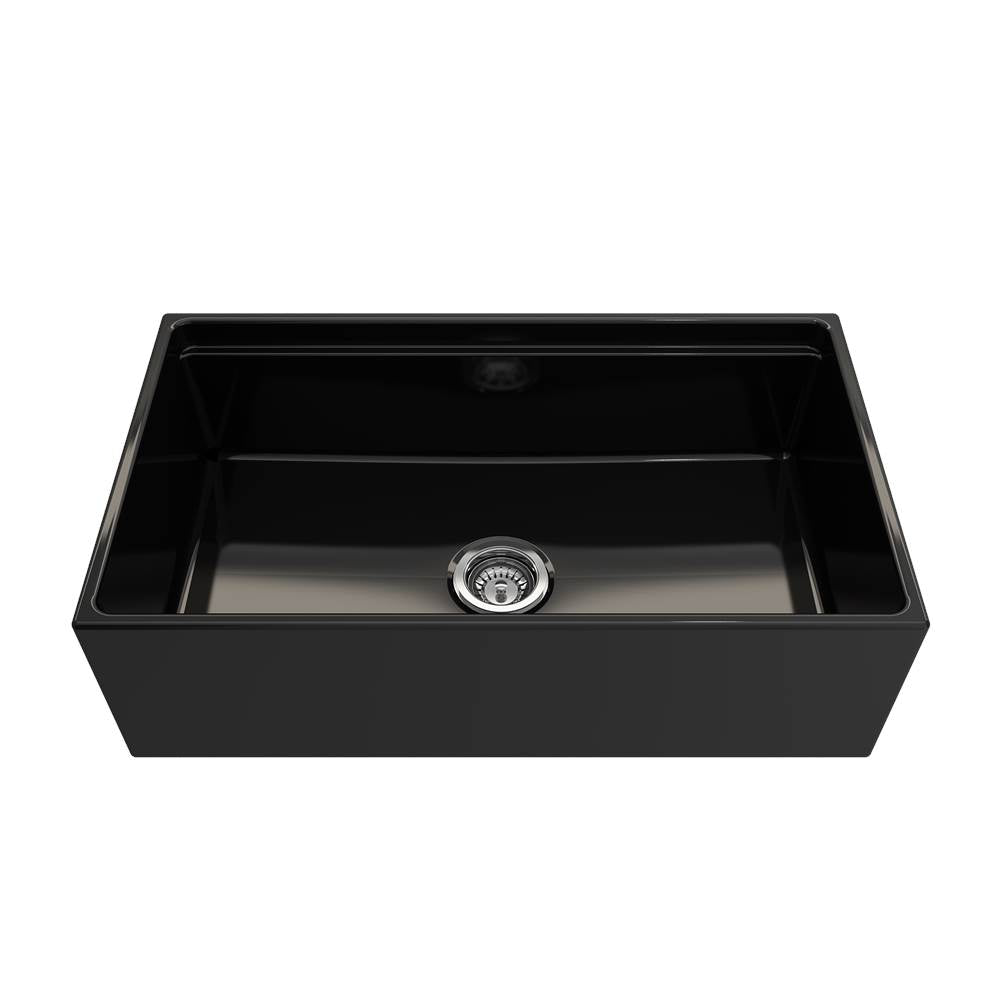 Contempo Step-Rim Apron Front Fireclay 33 in. Single Bowl Kitchen Sink with Integrated Work Station & Accessories in White
