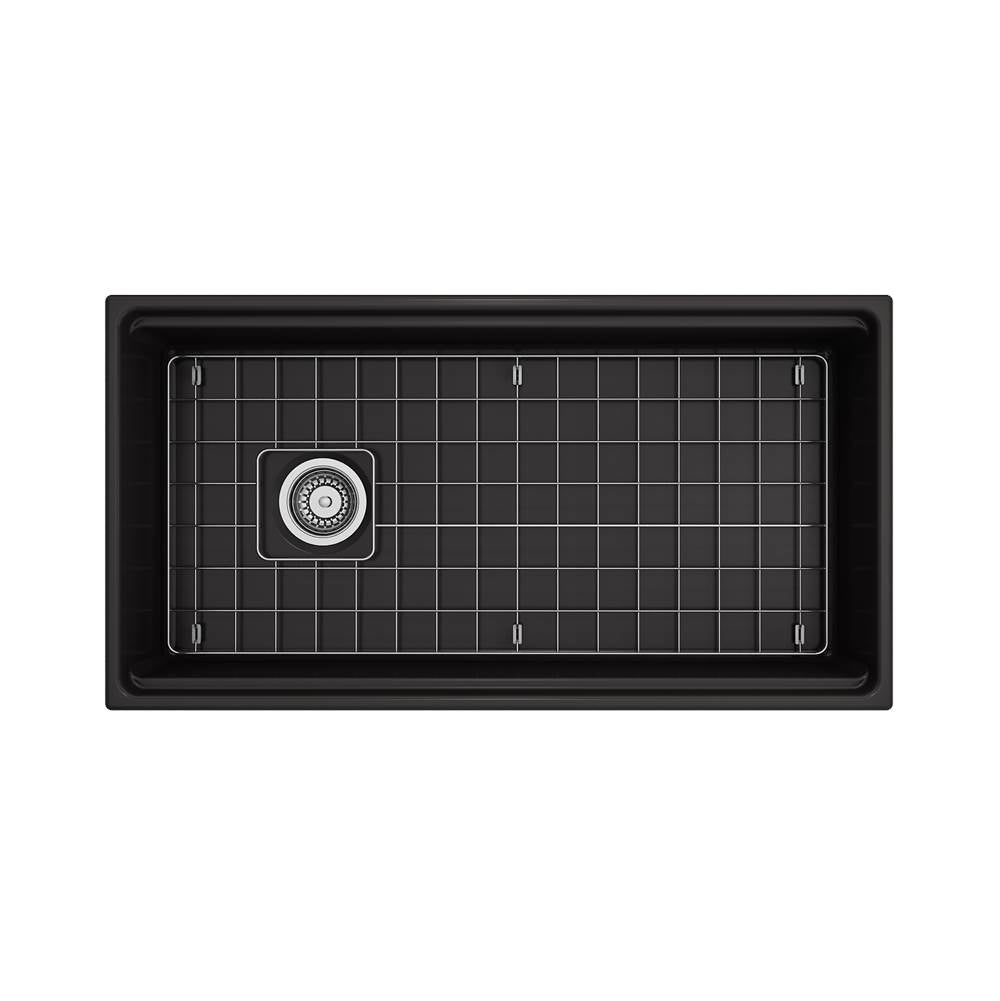 Contempo Step-Rim Apron Front Fireclay 36 in. Single Bowl Kitchen Sink with Integrated Work Station & Accessories in White