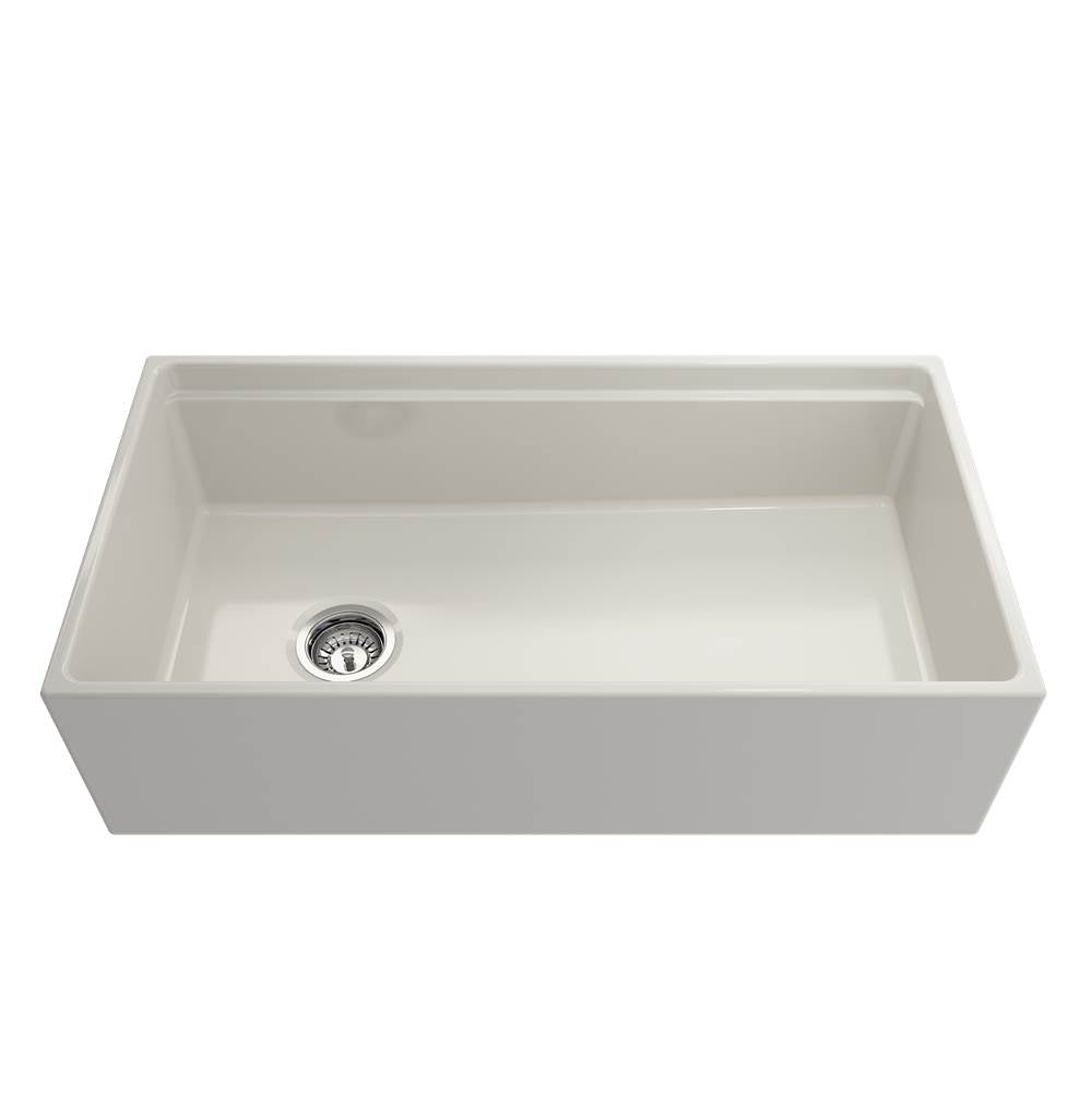 Contempo Step-Rim Apron Front Fireclay 36 in. Single Bowl Kitchen Sink with Integrated Work Station & Accessories in White