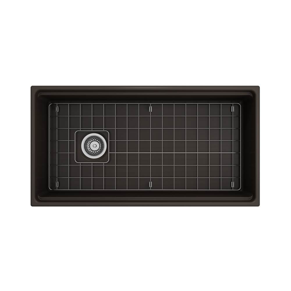 Contempo Step-Rim Apron Front Fireclay 36 in. Single Bowl Kitchen Sink with Integrated Work Station & Accessories in White