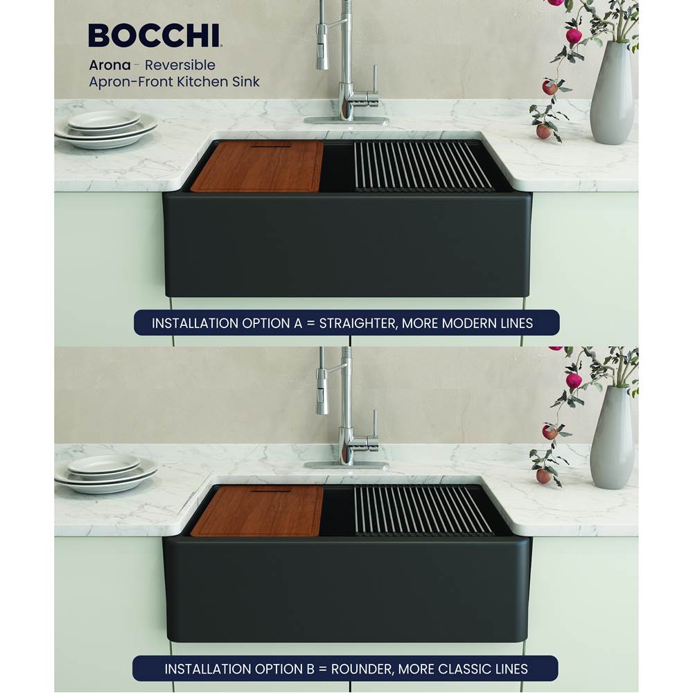 Arona Apron-Front 33 in. Single Bowl Granite Composite Kitchen Sink with Integrated Workstation and Accessories in Matte Black